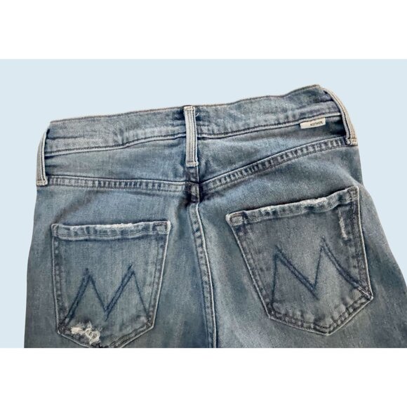 MOTHER The Pixie Tomcat Exposed Button Fly Distressed Crop Jeans Sz 25 - Picture 7 of 8